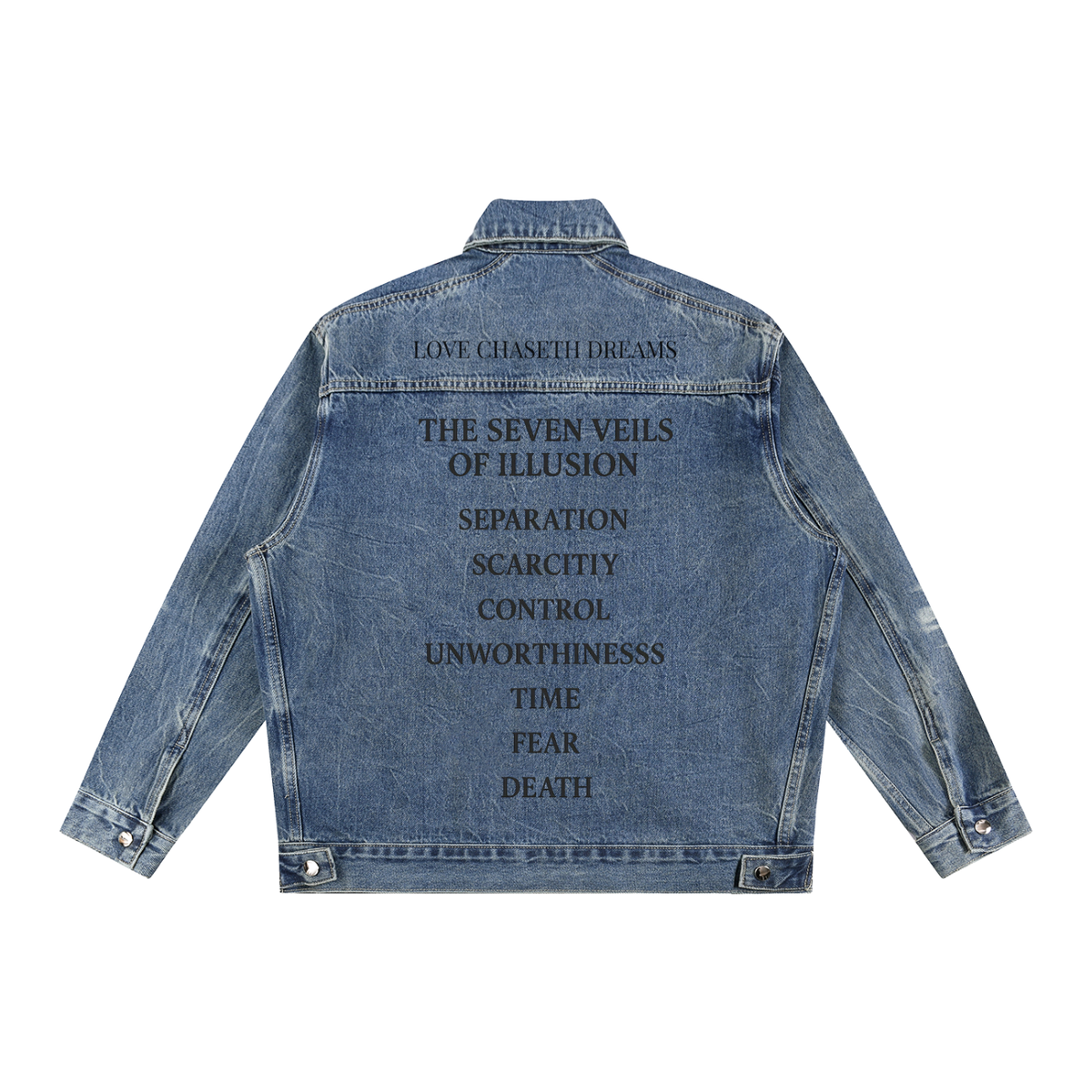 Vintage Wash Zip Up Denim Jacket