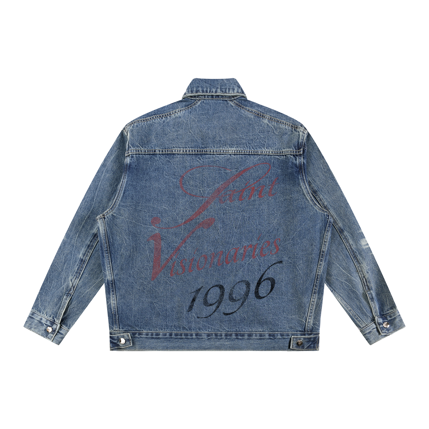 Vintage Wash Zip Up Denim Jacket