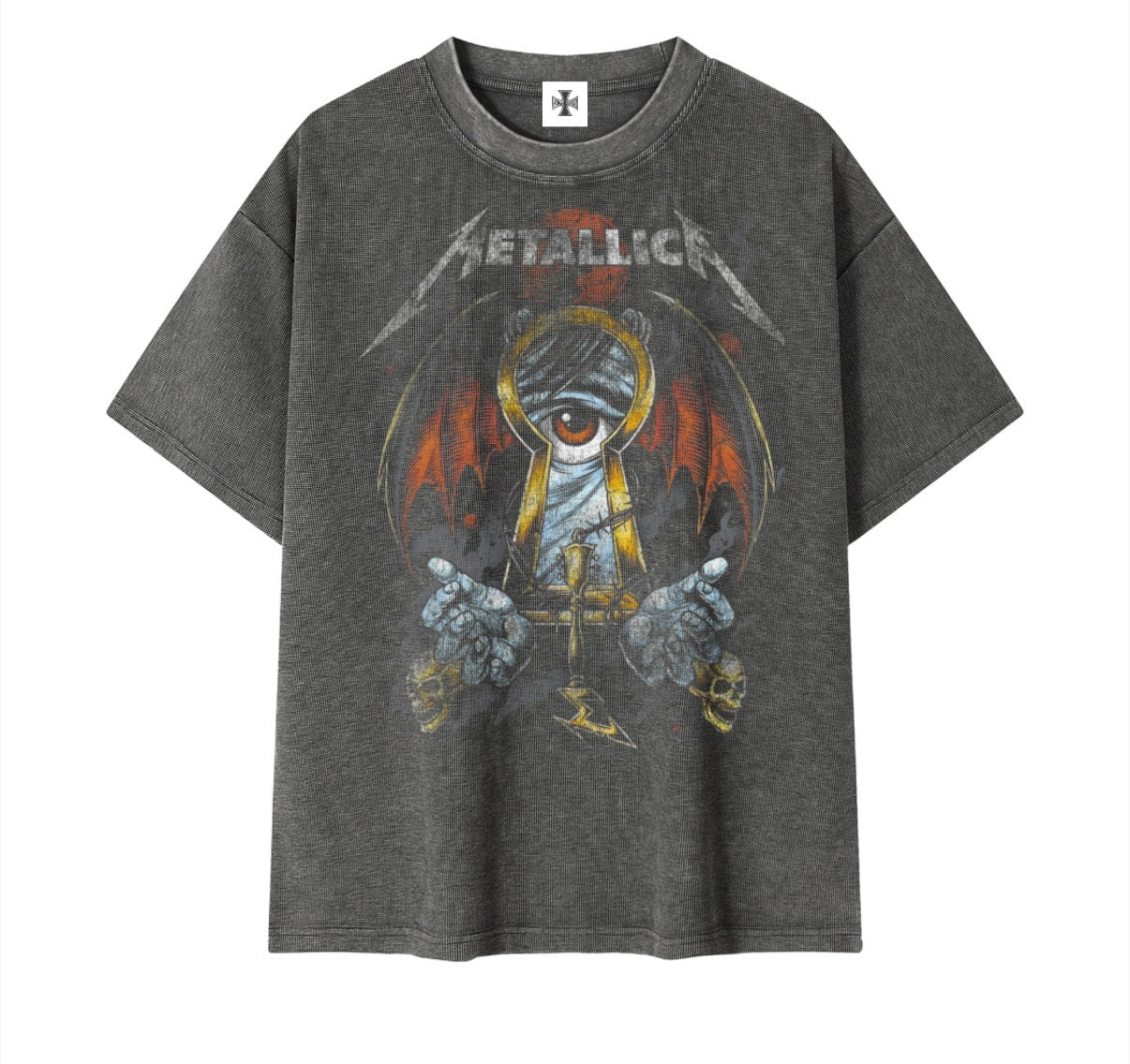 Vintage mineral Wash Waffle Knit T-Shirt