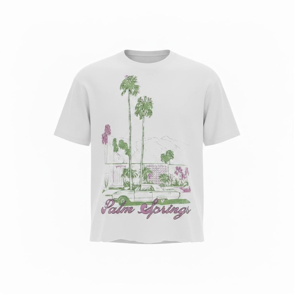 275GSM Men’s Raw-Edge Pigment-Wash T-shirt