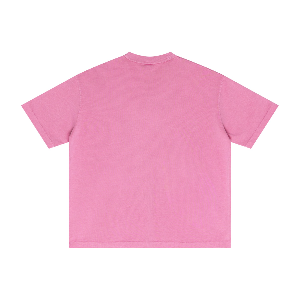 275GSM Unisex Vintage Wax-Dyed Cotton Distressed Rip T-shirt Rose Pink
