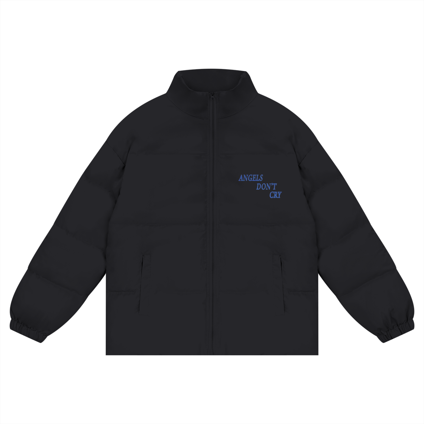 “ANGELS DONT CRY” Zipper Puffer Coat