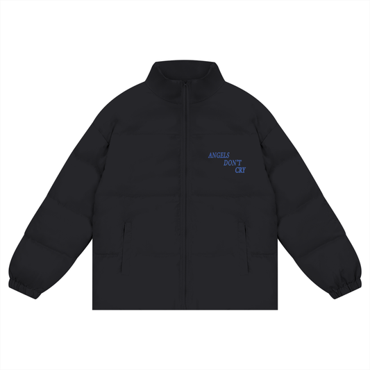 “ANGELS DONT CRY” Zipper Puffer Coat