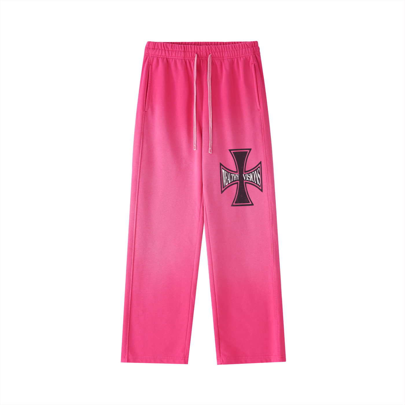 Vintage Washed Gradient Straight-Leg Sweatpants