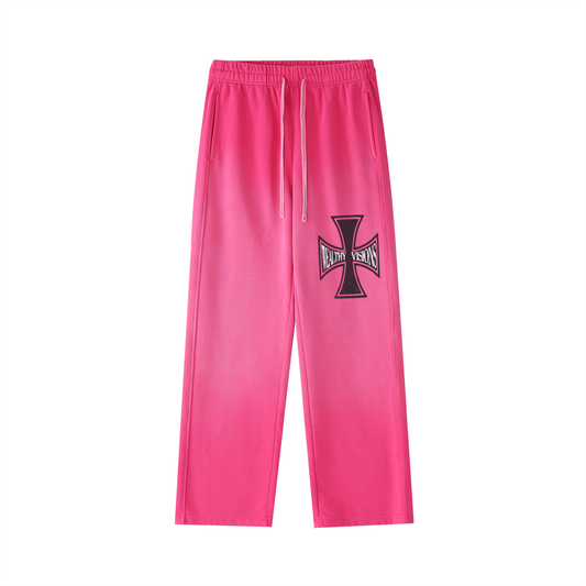 Vintage Washed Gradient Straight-Leg Sweatpants