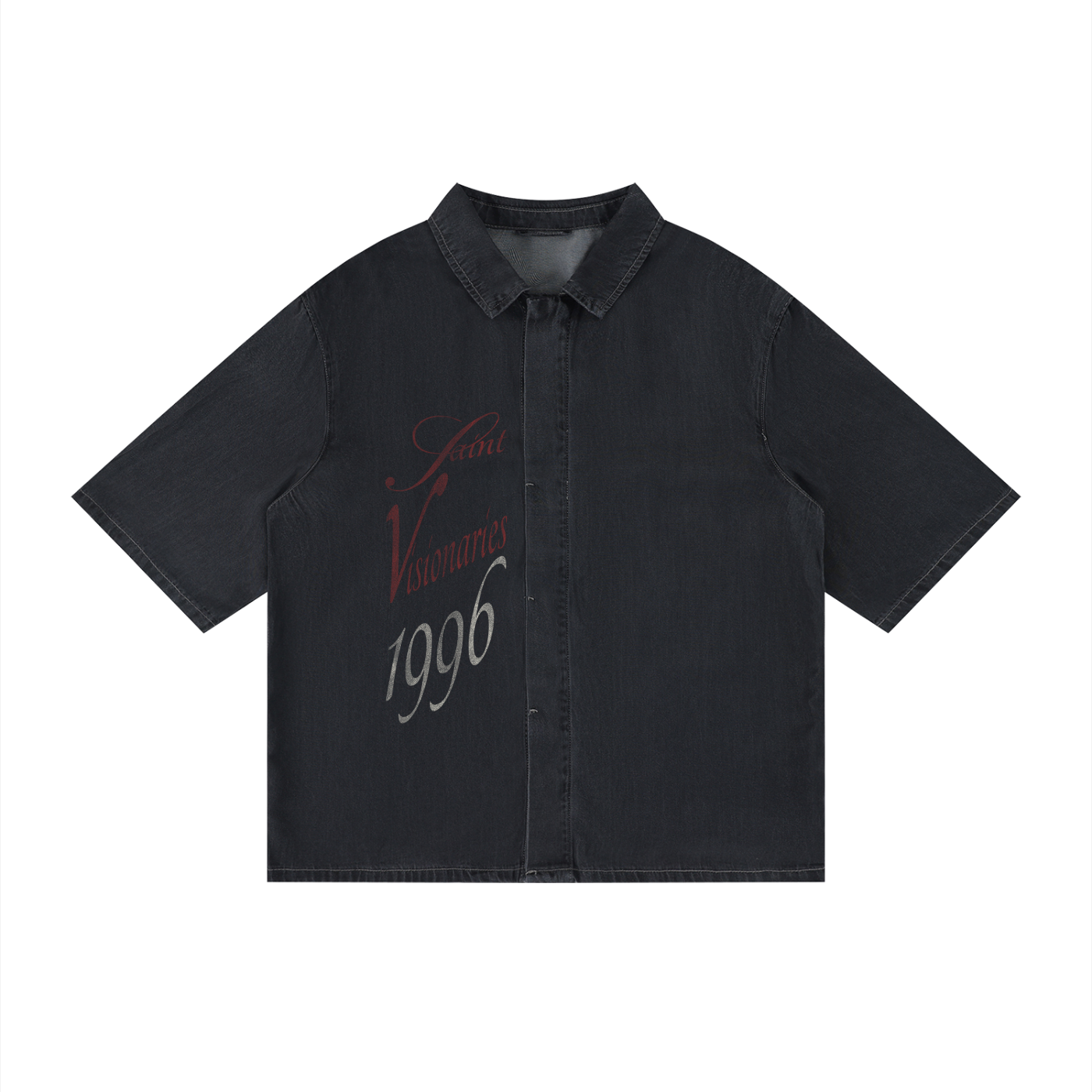 SAINT VISIONARIES Vintage Wash Drop Shoulder Lyocell Shirt