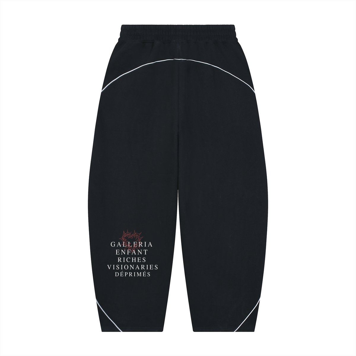 Unisex Piping Fleece Barrel Leg Sweatpants