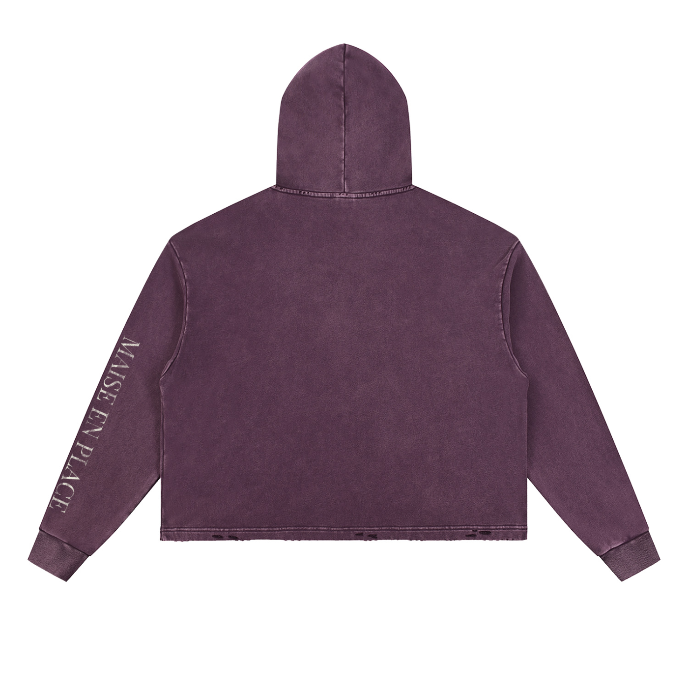 Vintage Washed Frayed-Hem Hoodie