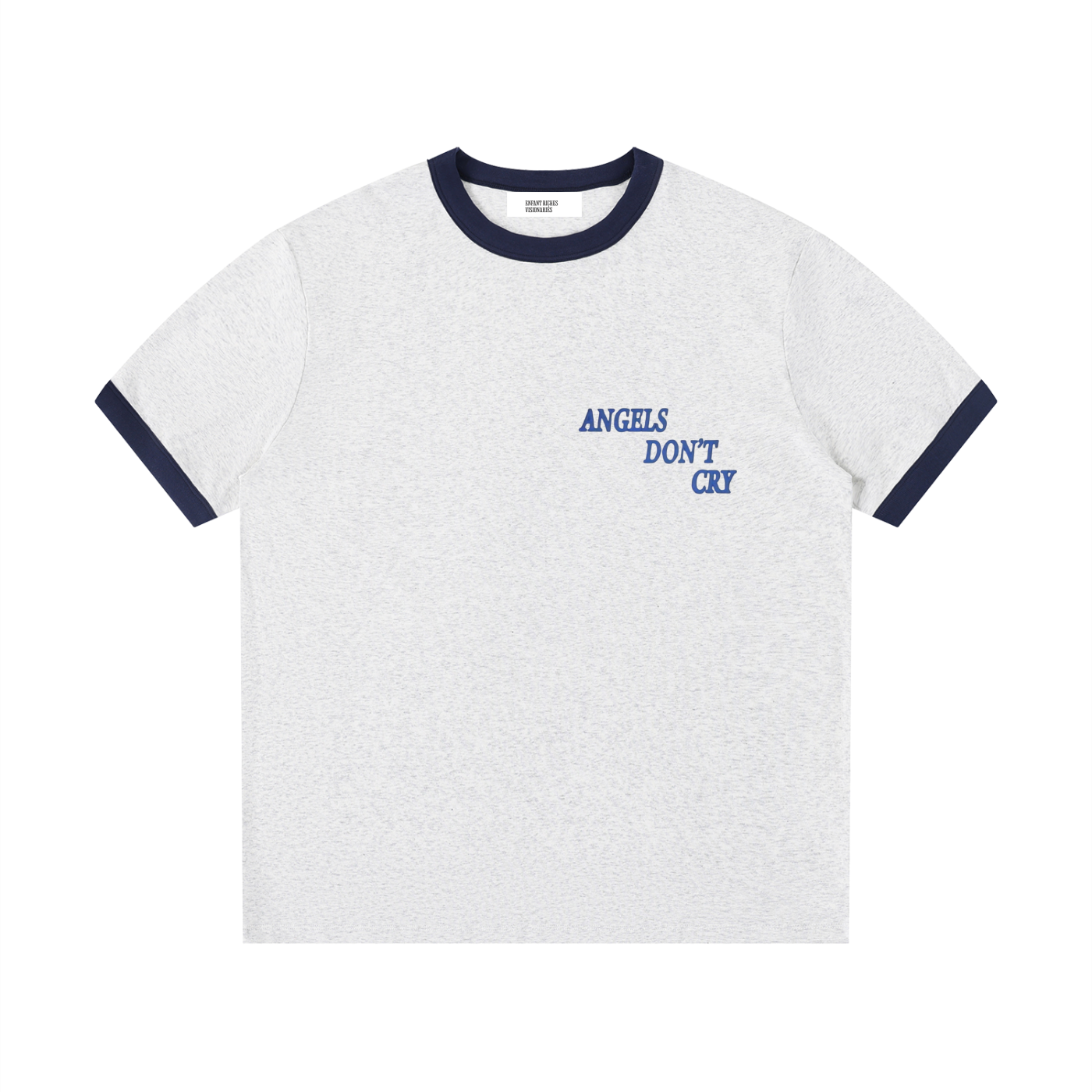 Contrast Edge Ribbed Crewneck T-Shirt