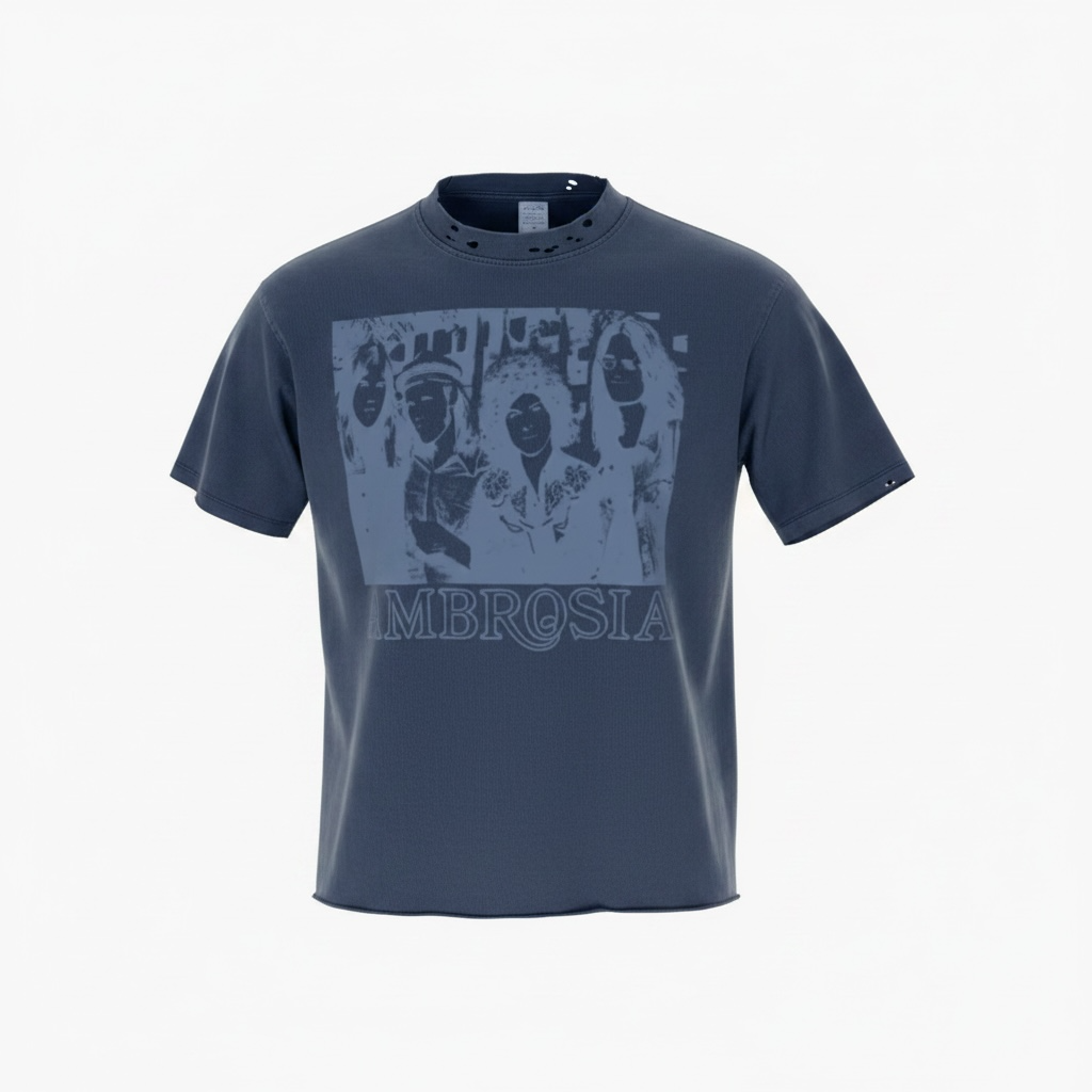 AMBROSIA 275GSM Men’s Raw-Edge Pigment-Wash T-shirt