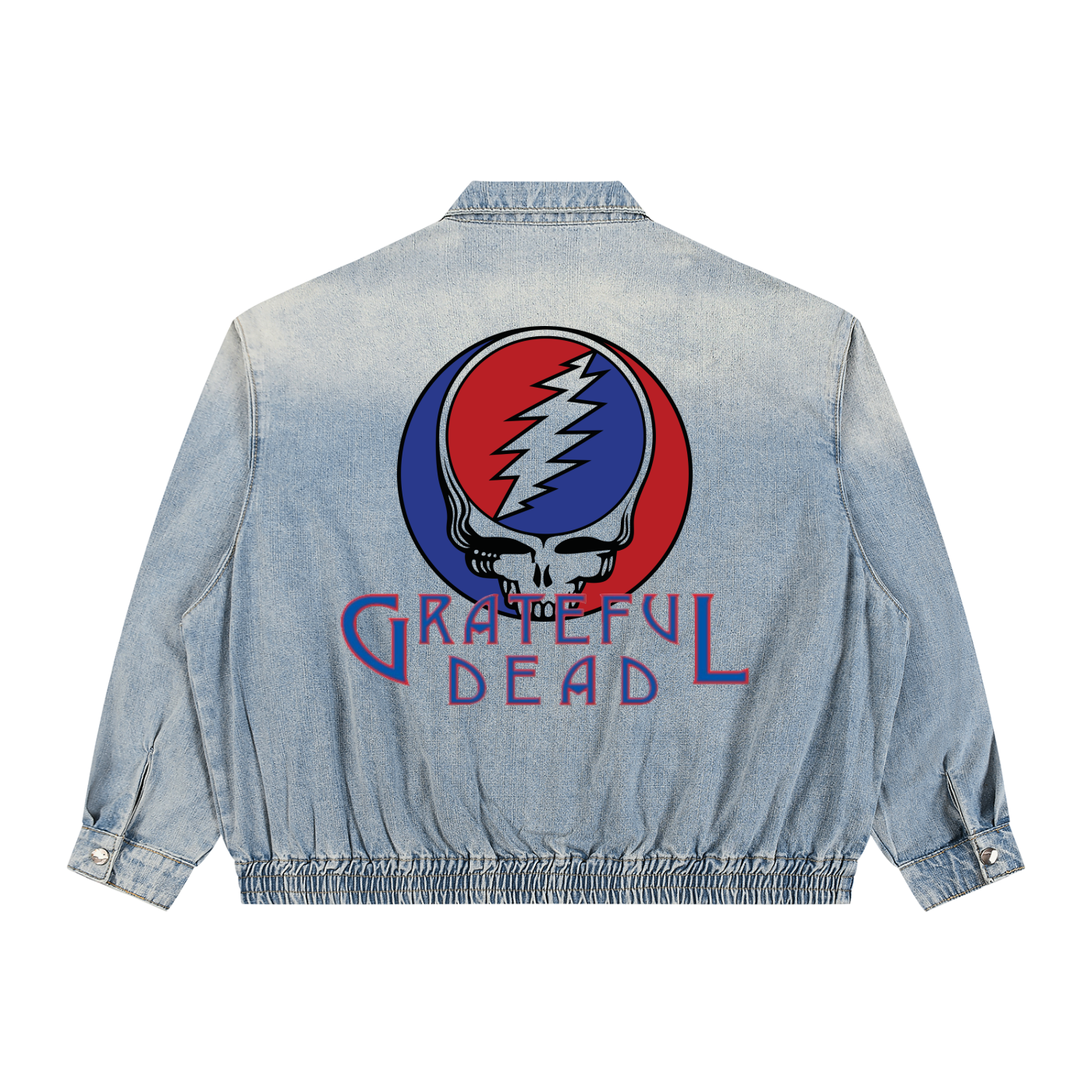 Unisex Vintage Wash Full-Zip Denim Jacket