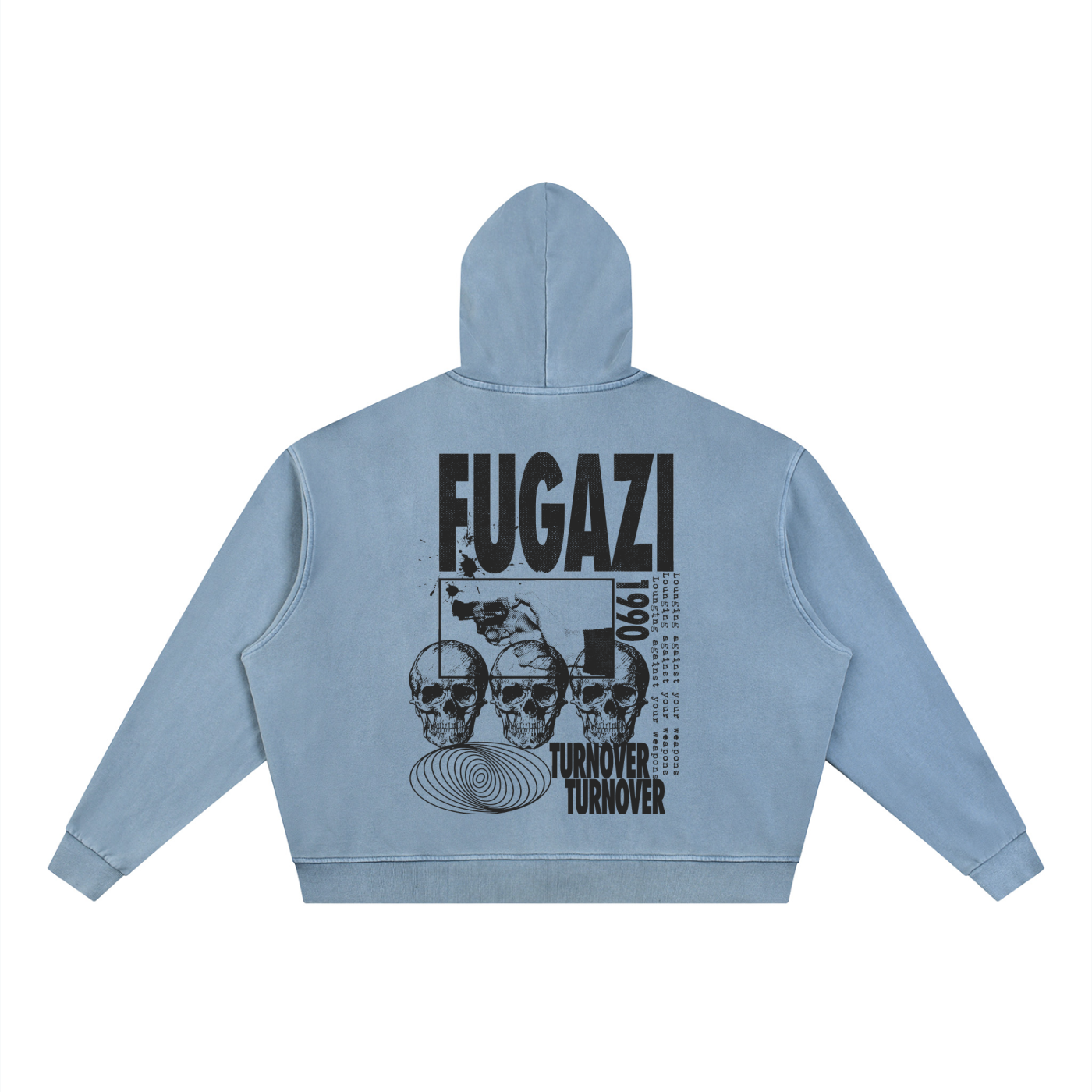 Unisex Vintage Wash Full Zip Boxy Hoodie
