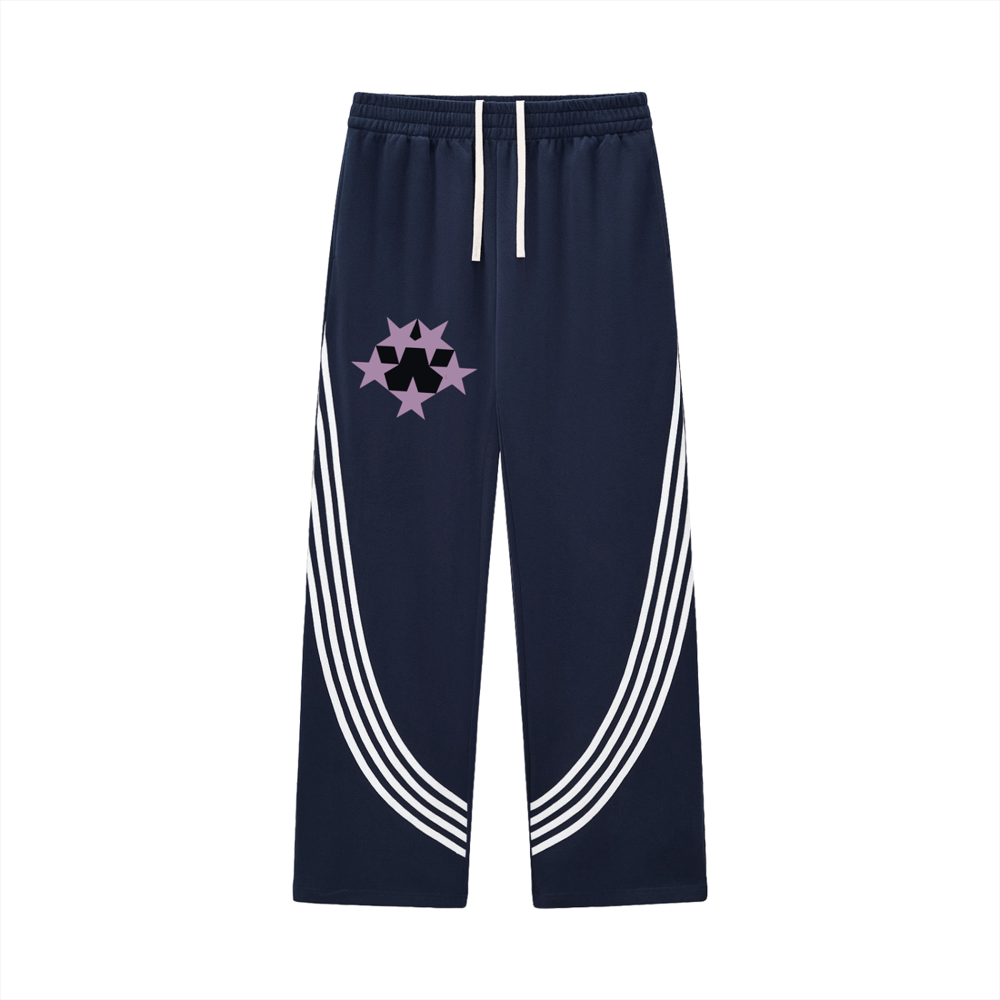 Curved Stripe Straight Sweatpants