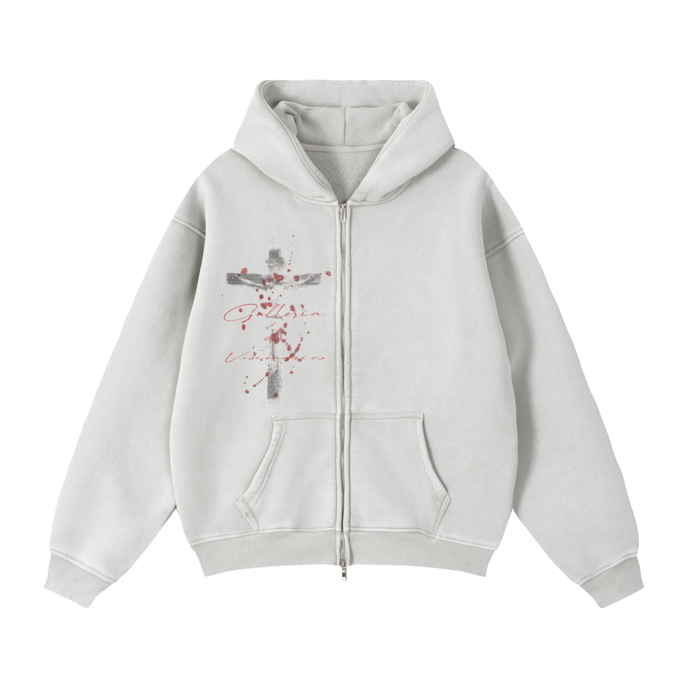 Zip-Through Boxy Fleece Hoodie
