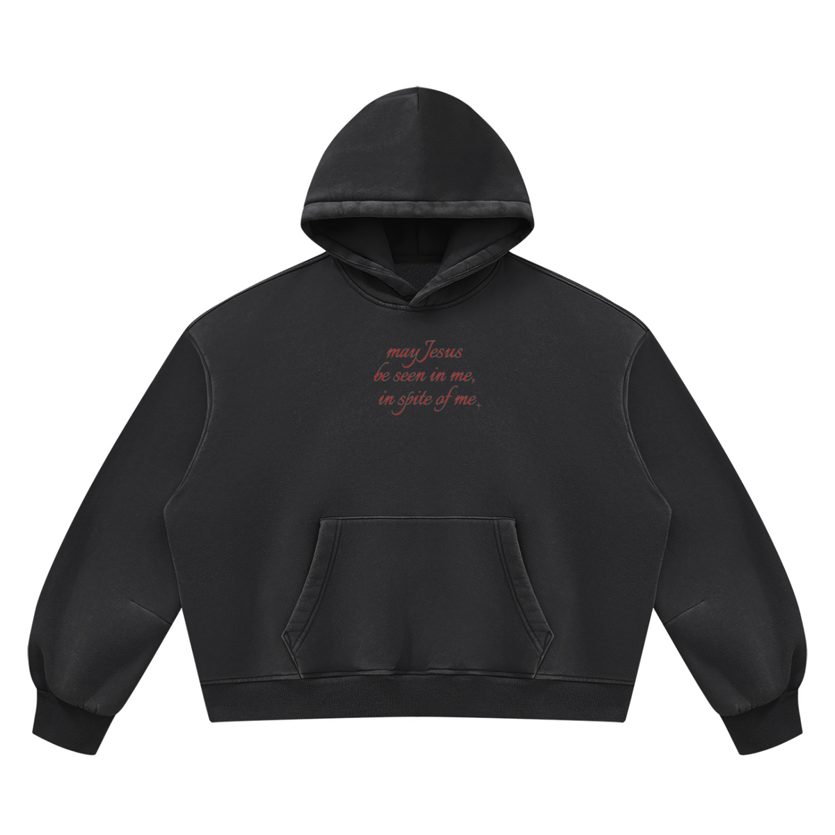 Unisex Vintage Wash Boxy Fleece Hoodie