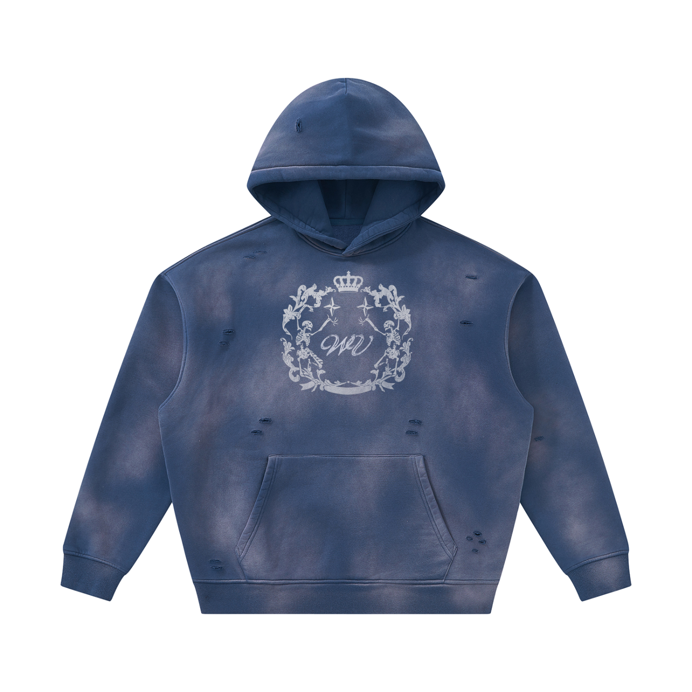 Unisex Sunfade Frayed Fleece Hoodie
