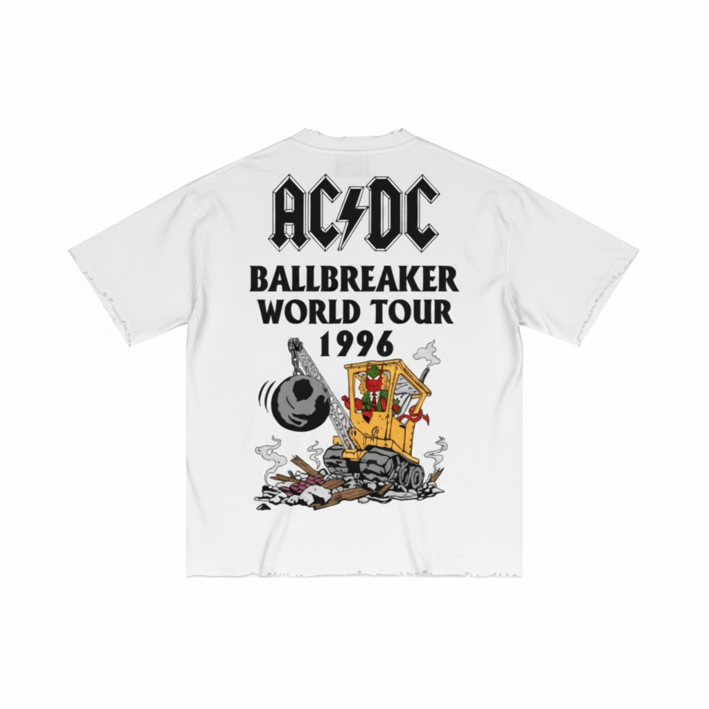 BALLBREAKER WORLD TOUR 275GSM Men’s Raw-Edge Pigment-Wash T-shirt