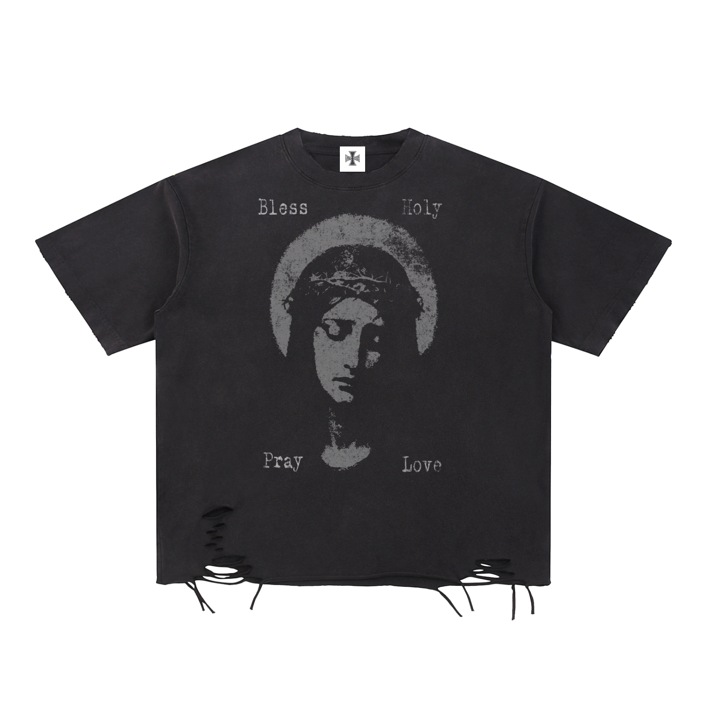 Snow Washed Raw-Hem T-Shirt