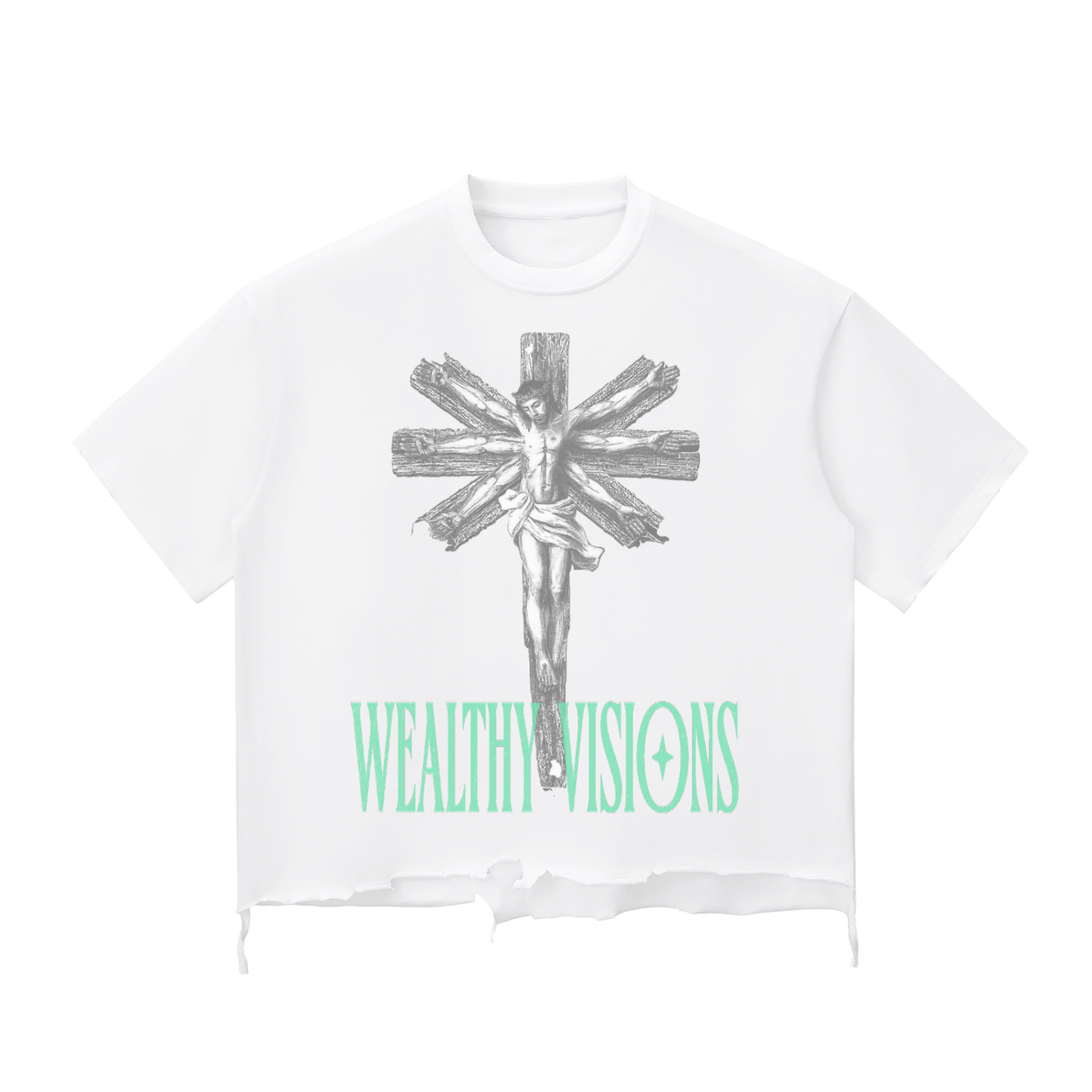 Snow Wash Raw-Hem Boxy T-shirt