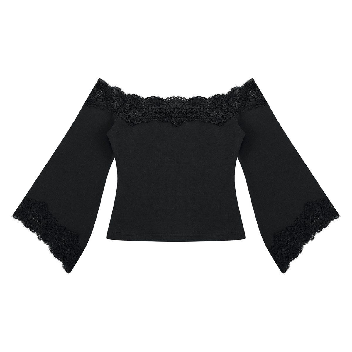 Women's Off-the-Shoulder Lace Trim T-Shirt