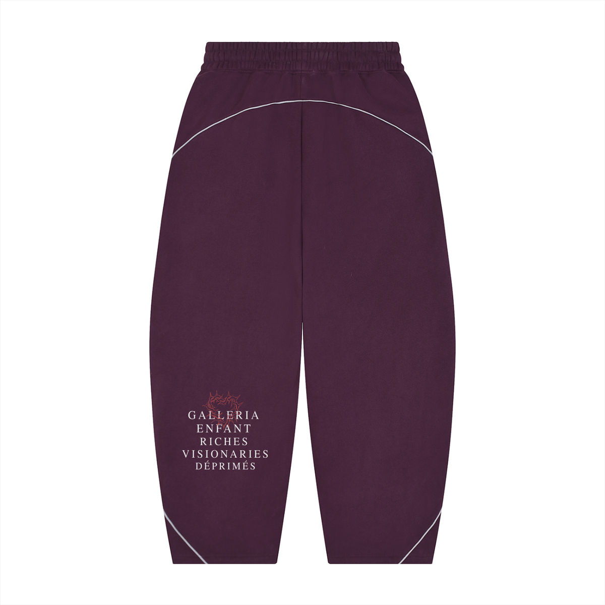 Unisex Piping Fleece Barrel Leg Sweatpants