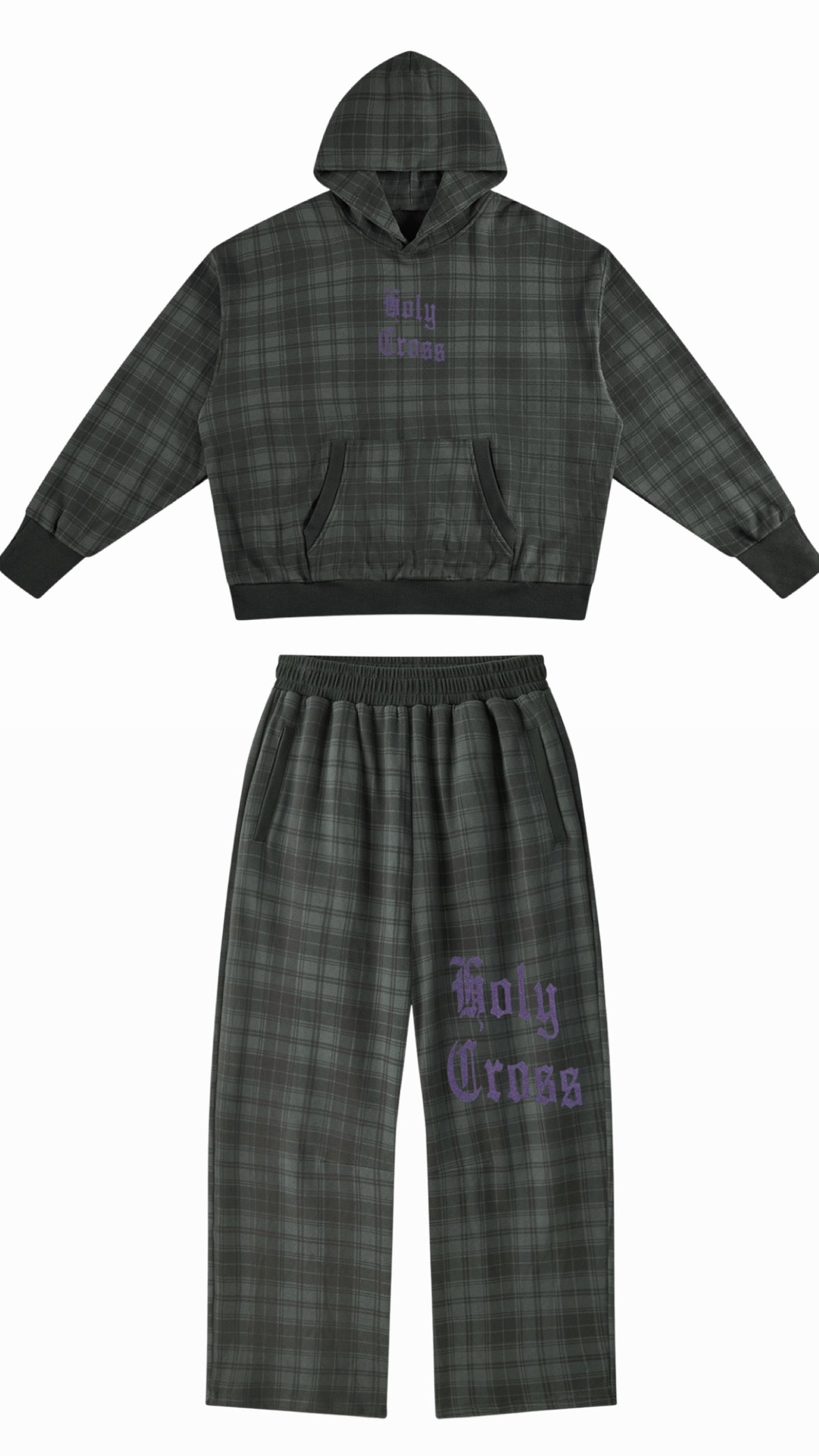 Unisex Plaid Straight Leg Pants