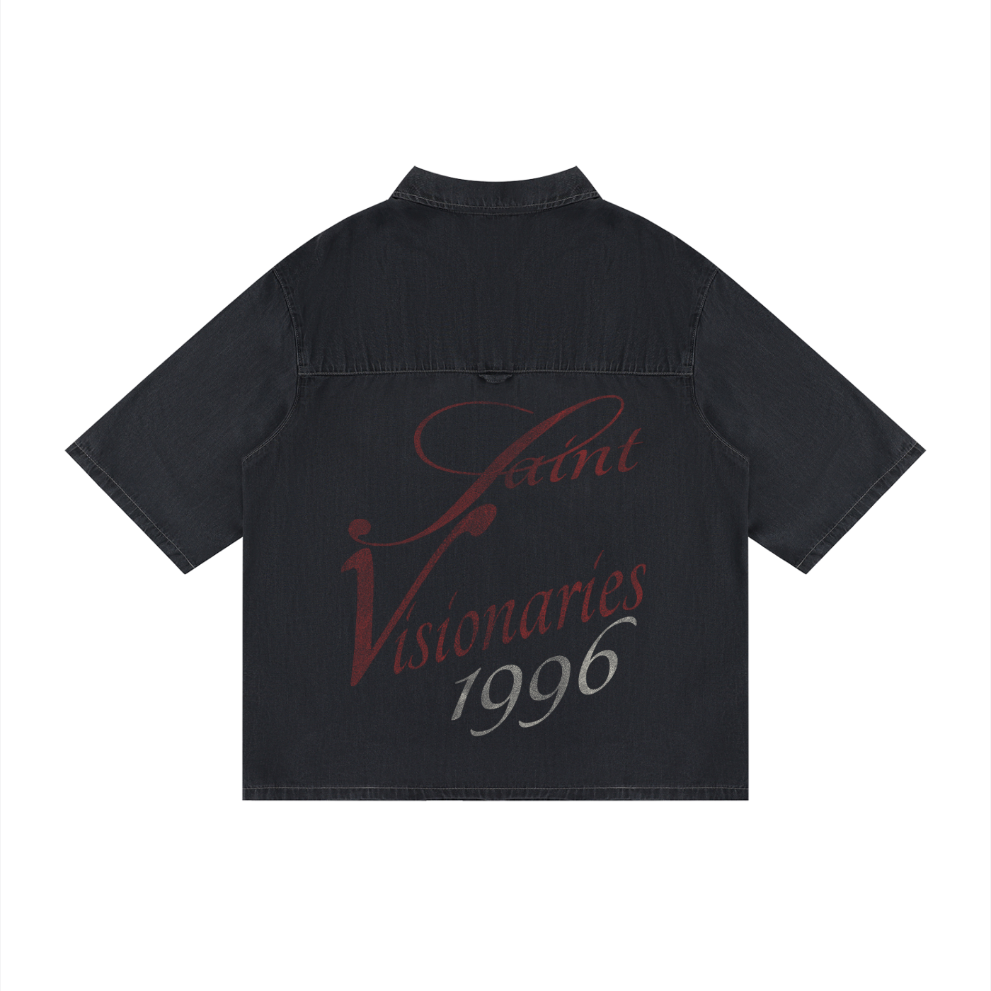 SAINT VISIONARIES Vintage Wash Drop Shoulder Lyocell Shirt