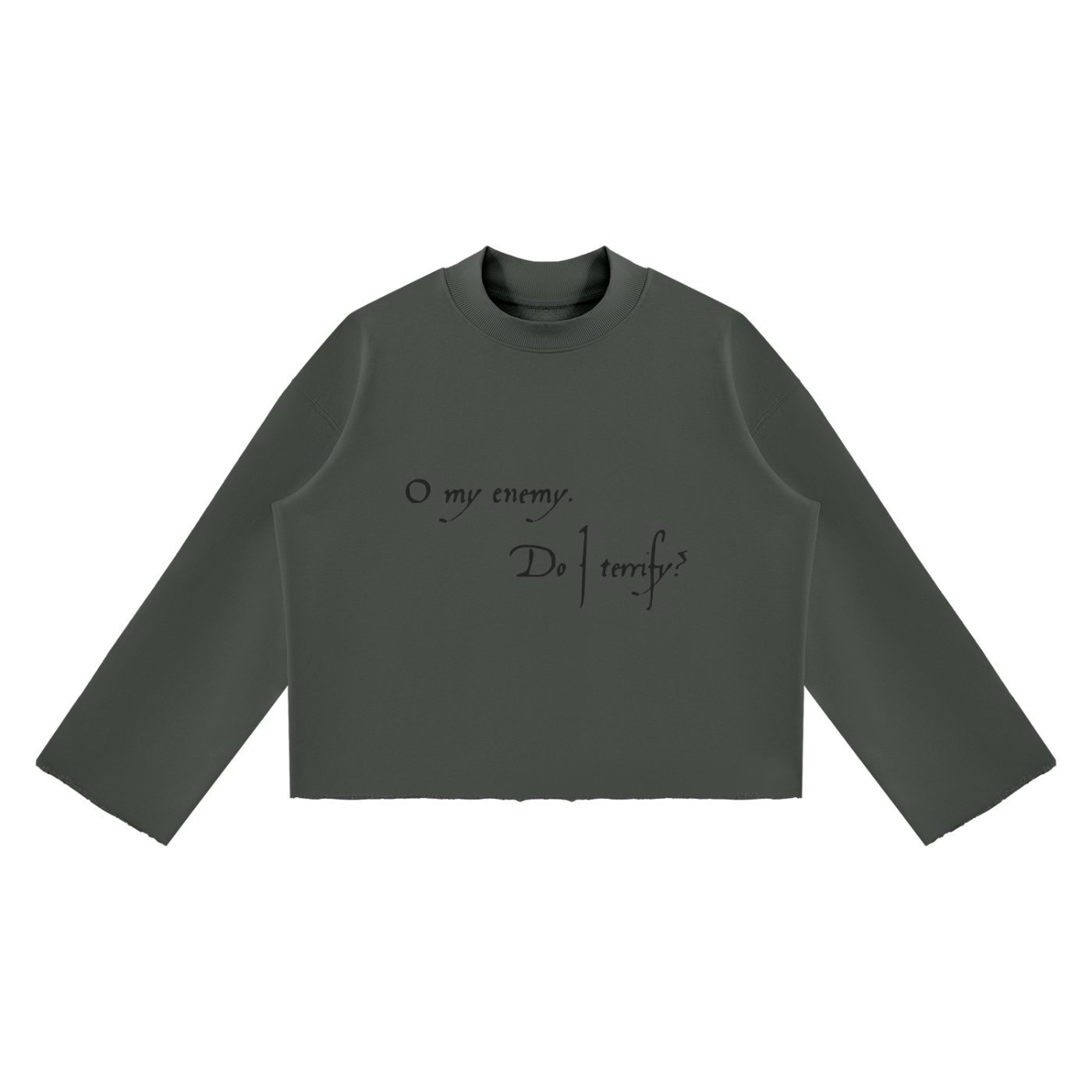 Unisex Mock Neck Raw Edge Boxy Sweatshirt