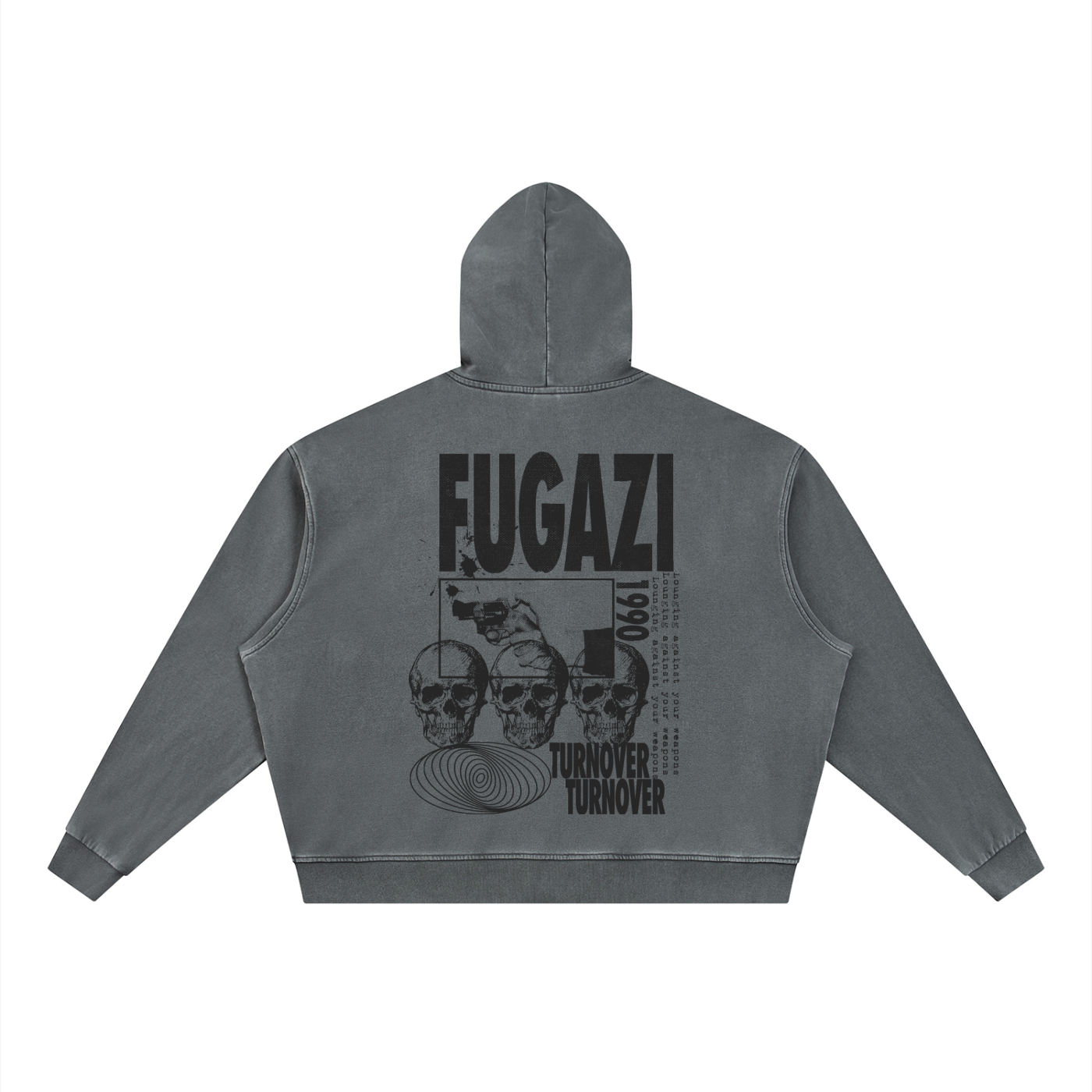 Unisex Vintage Wash Full Zip Boxy Hoodie