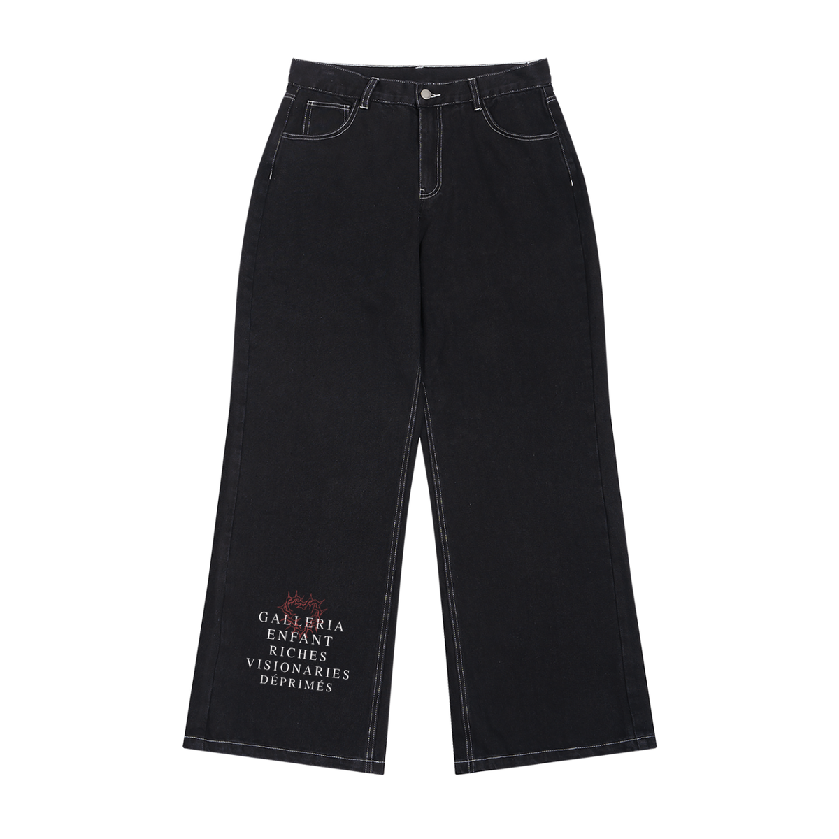 Men's Straight Leg Raw Denim Jeans