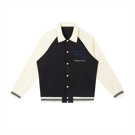 Contrast Raglan Sleeve Baseball Jacket