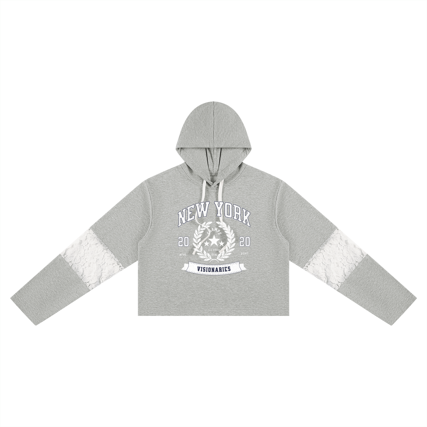 Women’s Cropped Lace-Panel Hoodie