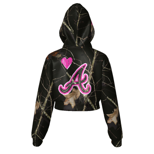 All-Over Print Women's Zip Up Crop Hoodie