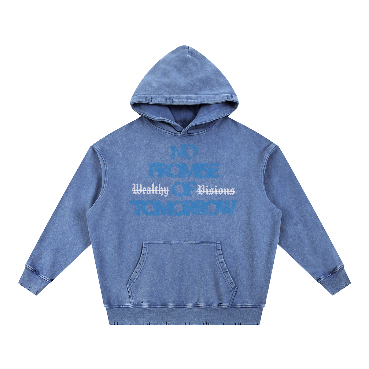 Snow Wash Hand-Frayed Heavyweight  Hoodie