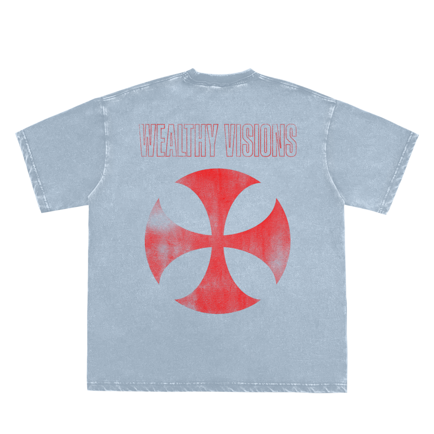 Double Neckline Scattered Edge Frayed Vintage Washed T-Shirt - 250 GSM