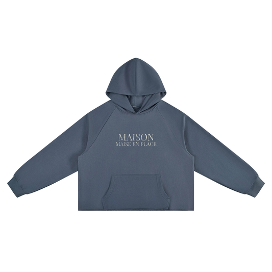 Unisex Vintage Wash Raw Edge Boxy Hoodie