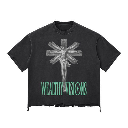 Snow Wash Raw-Hem Boxy T-shirt