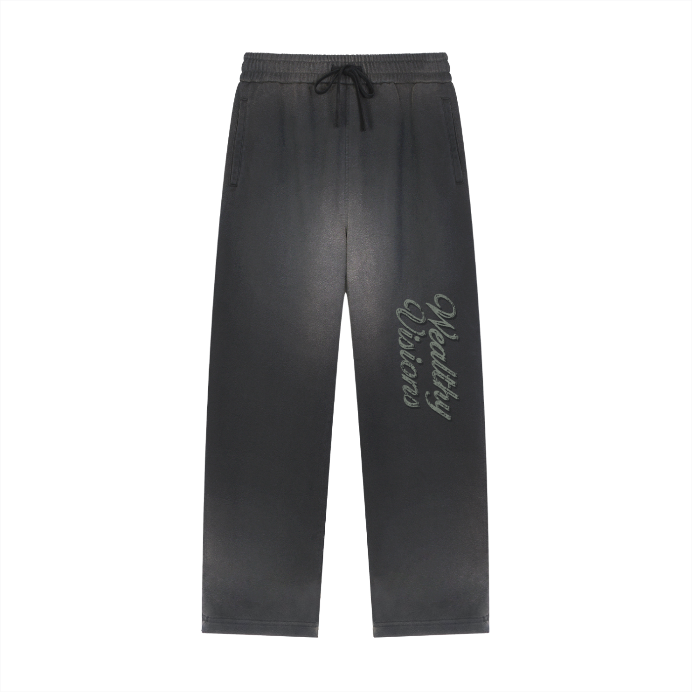 WEALTHY VISIONS Sun Fade Raw Edge Straight-Leg Sweatpants