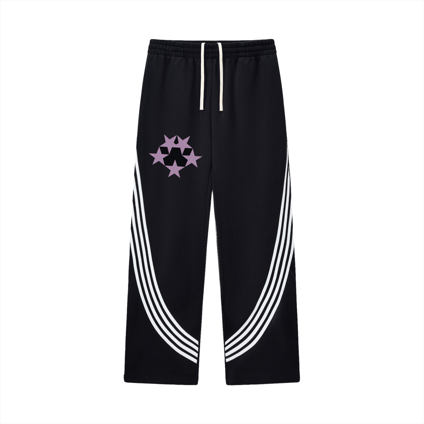 Curved Stripe Straight Sweatpants