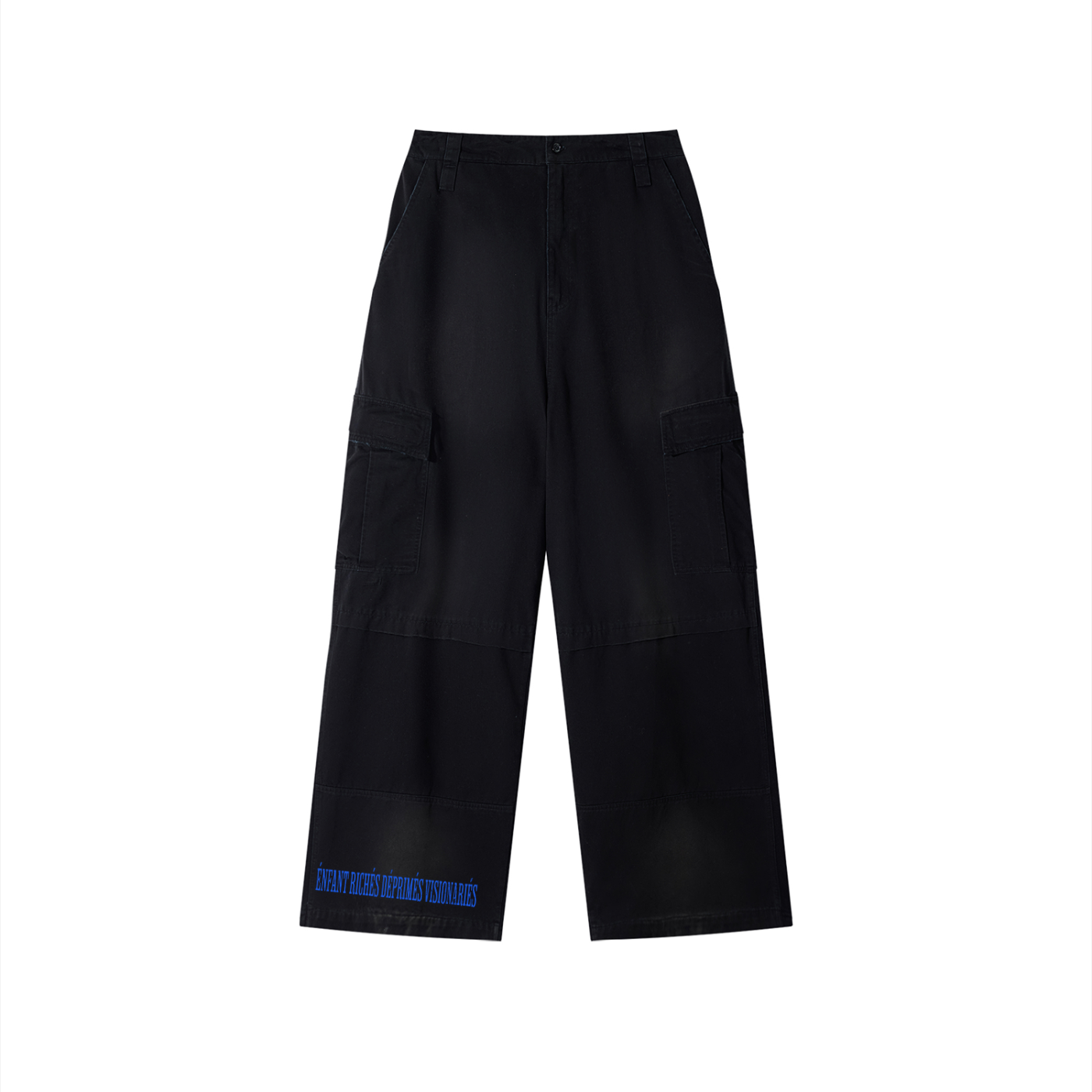 Unisex Sunfade Washed Wide Leg Cargo Pants