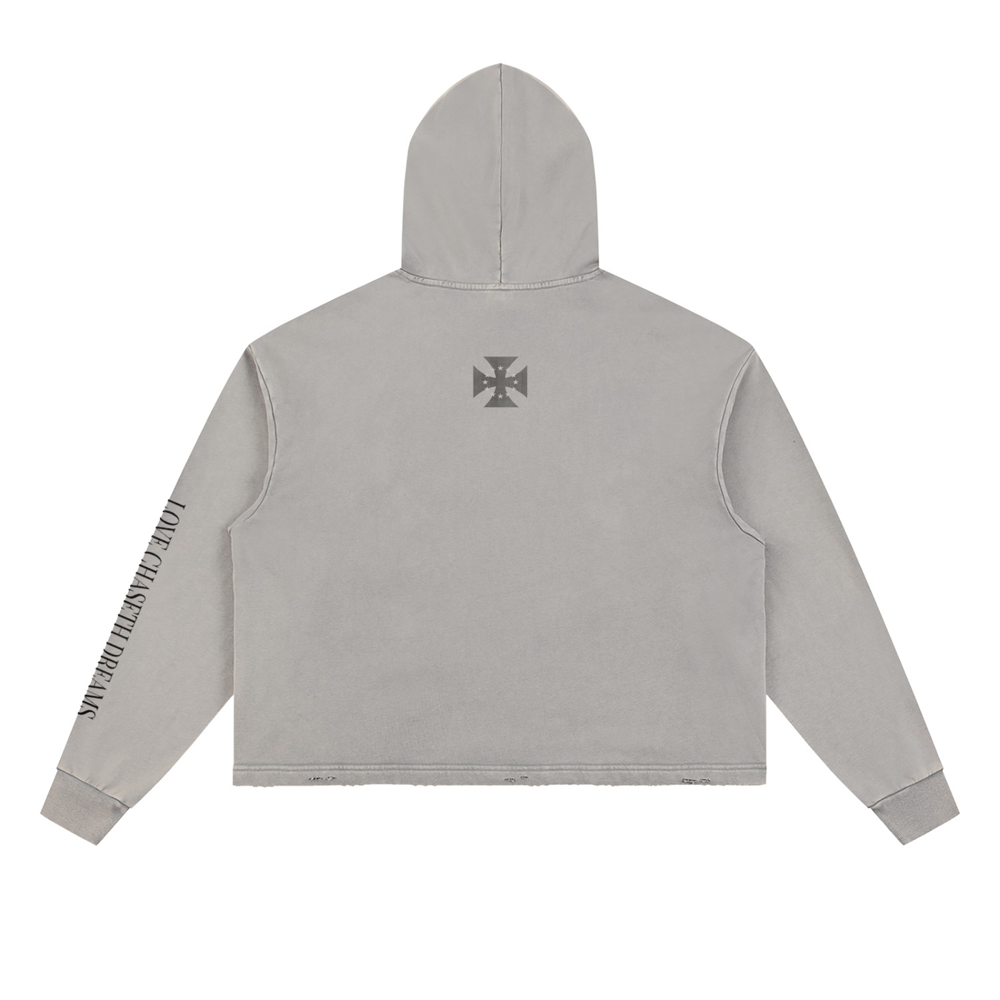 Vintage Washed Frayed-Hem Hoodie