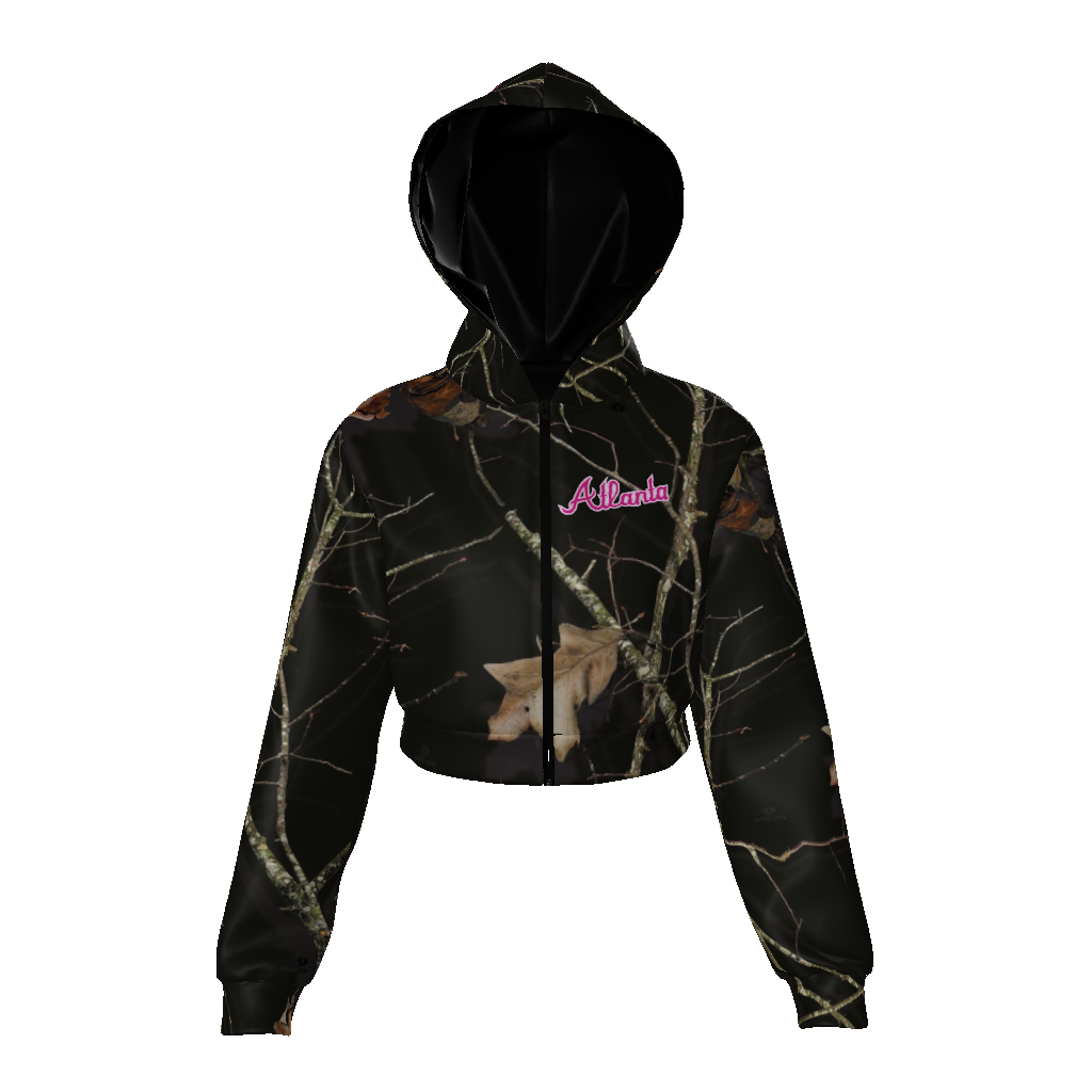 All-Over Print Women's Zip Up Crop Hoodie