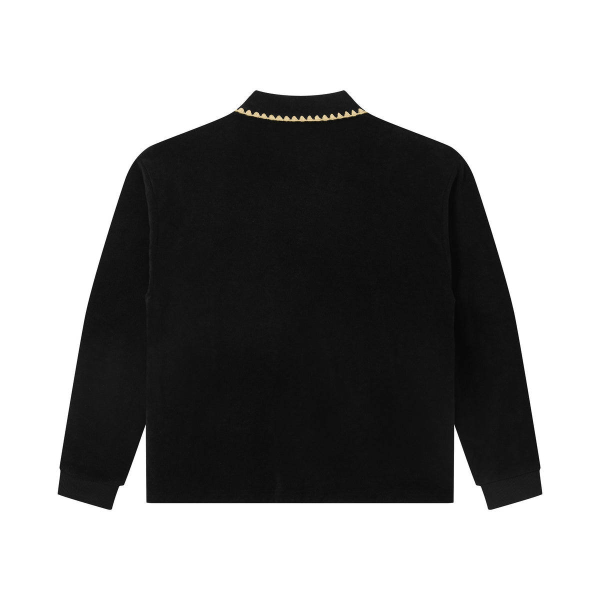 360GSM Men's Old Money Vintage Terry Polo Sweatshirt Black
