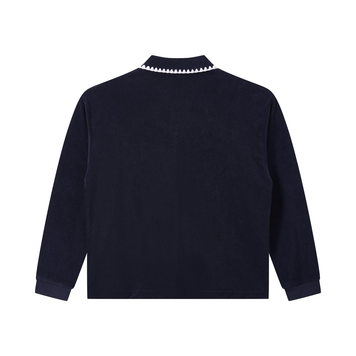360GSM Men's Old Money Vintage Terry Polo Sweatshirt Navy Blue