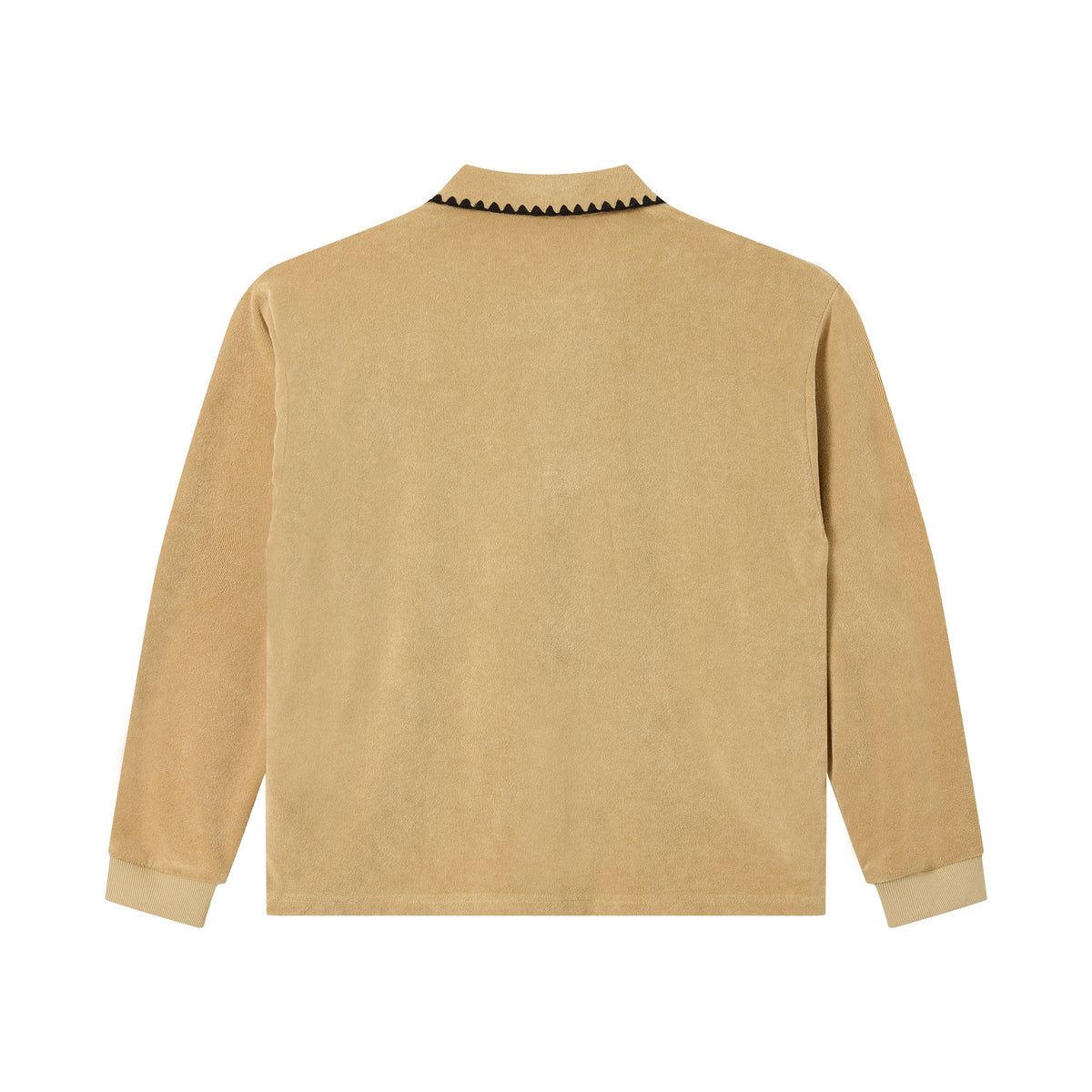 360GSM Men's Old Money Vintage Terry Polo Sweatshirt Khaki Apricot