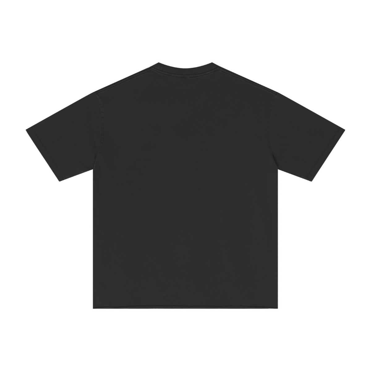 275GSM Men’s Raw-Edge Pigment-Wash T-shirt Black