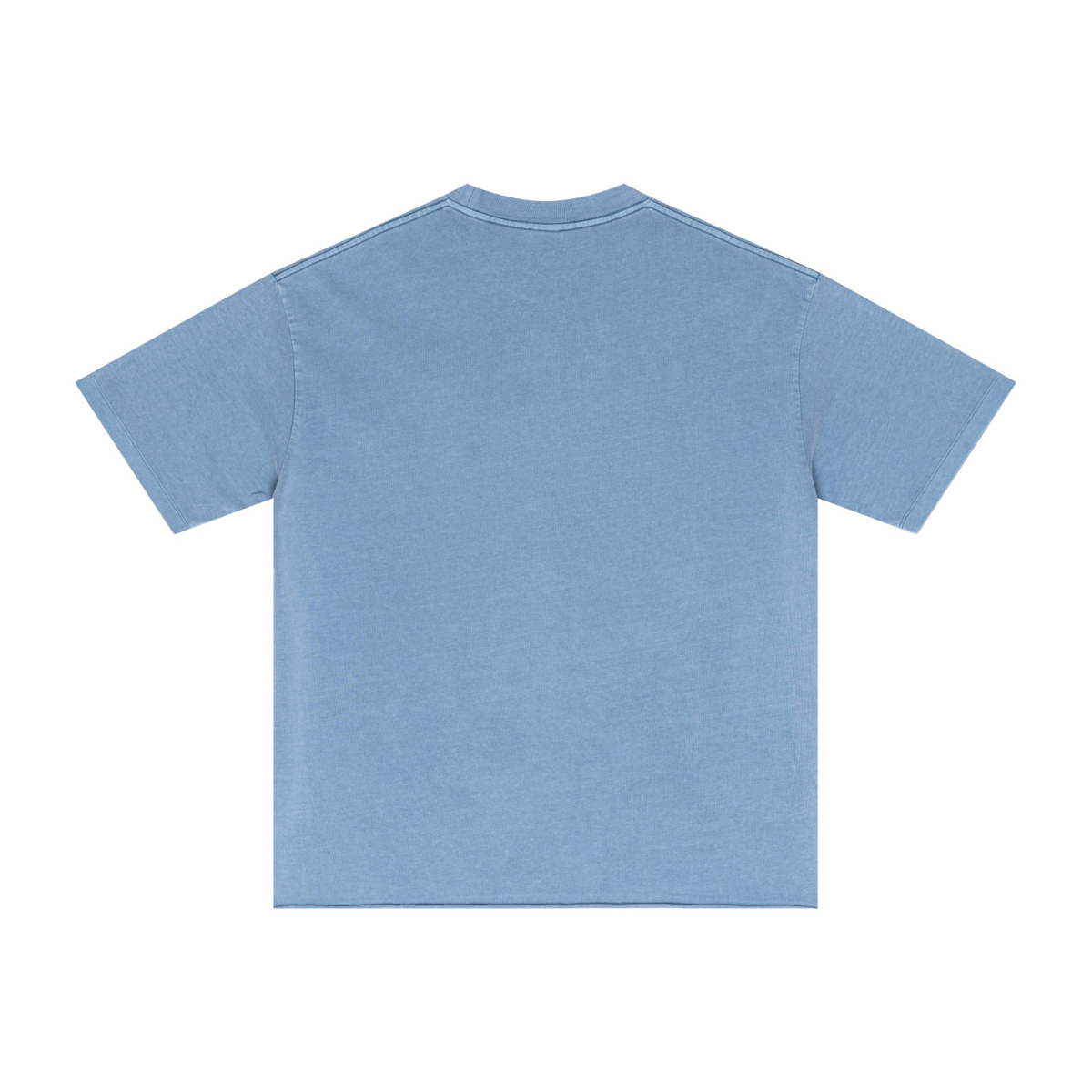 275GSM Men’s Raw-Edge Pigment-Wash T-shirt Blue