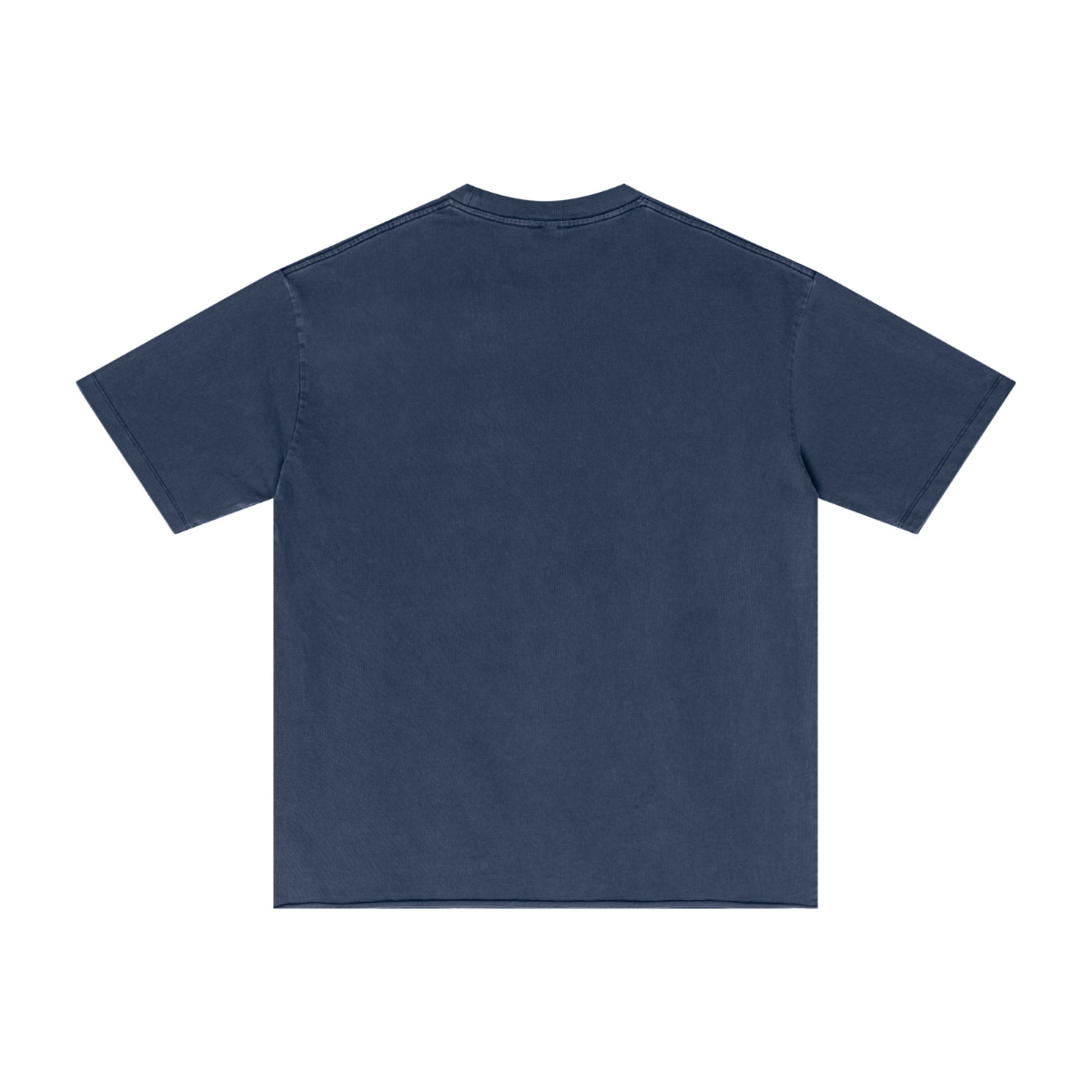 275GSM Men’s Raw-Edge Pigment-Wash T-shirt Dark blue