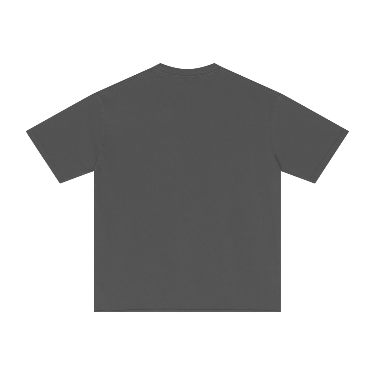 275GSM Men’s Raw-Edge Pigment-Wash T-shirt Dark grey