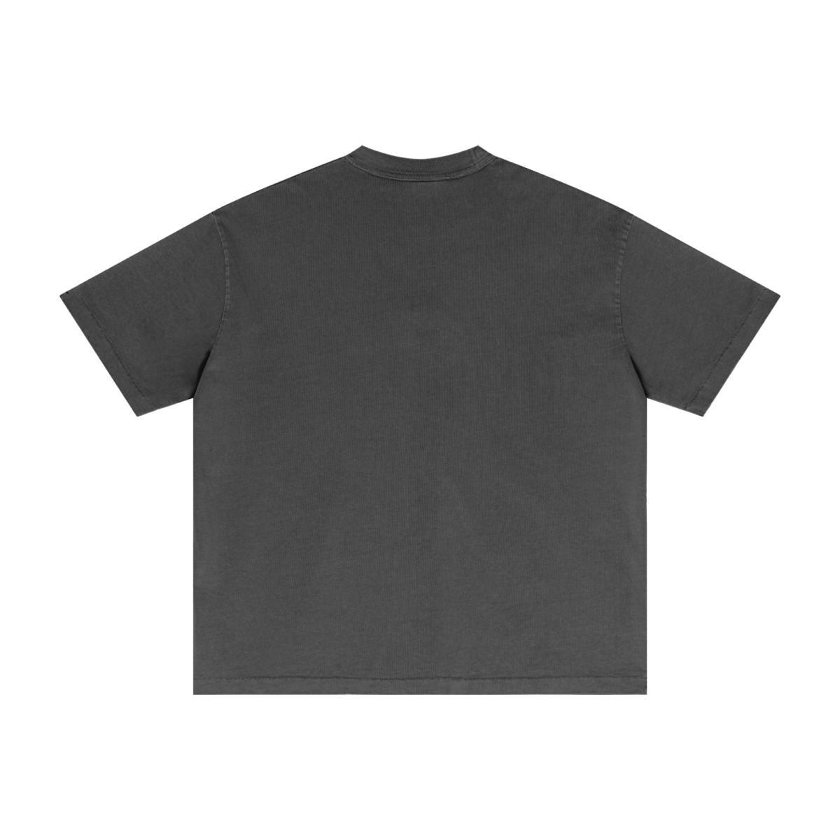 275GSM Unisex Vintage Wax-Dyed Cotton Distressed Rip T-shirt Dark Grey